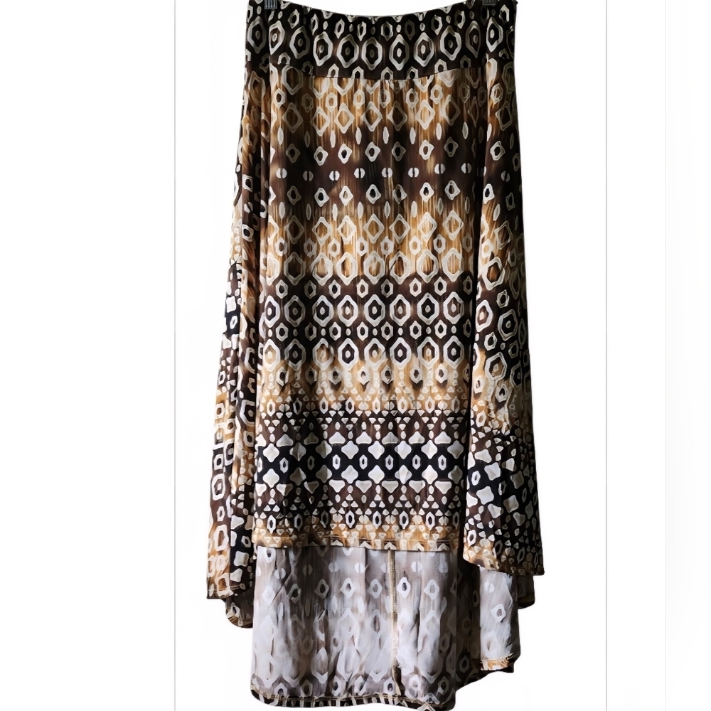 Cato Brown and Gold Patterned Dress